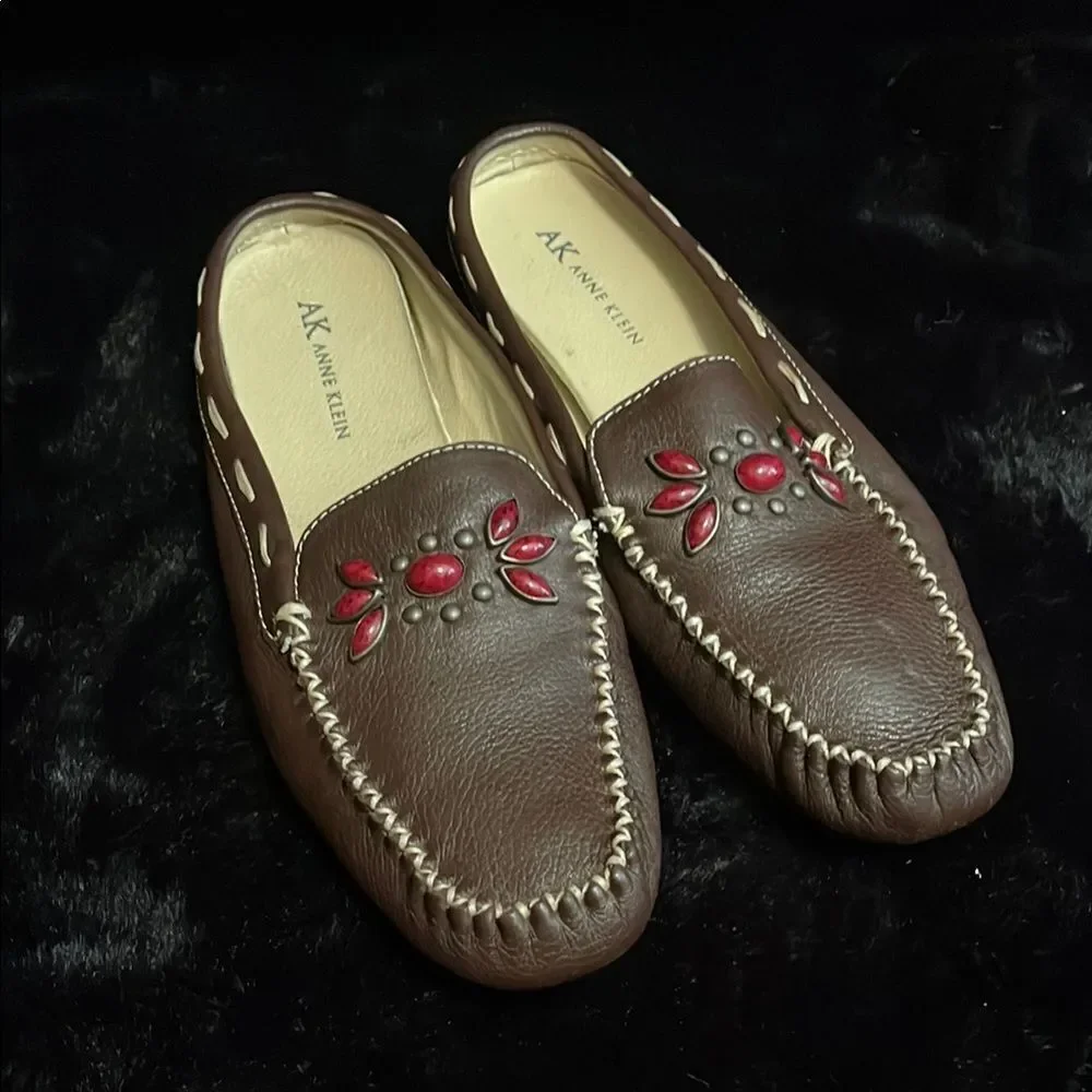 Anne Klein Leather Moccasin Casual Flats